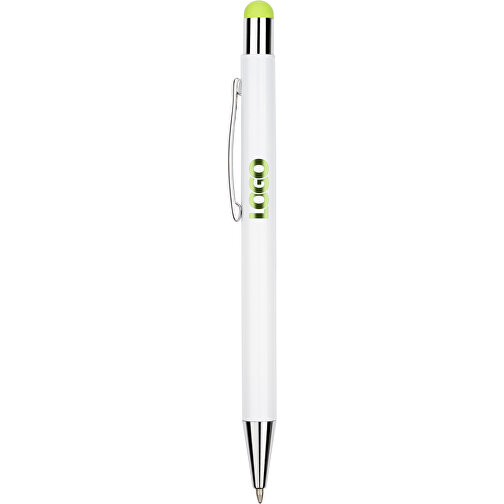 Kugelschreiber Philadelphia , Promo Effects, weiß/grün, Aluminium, 13,50cm x 0,80cm (Länge x Breite), Bild 4
