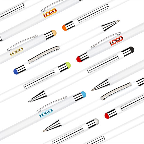 Kugelschreiber Philadelphia , Promo Effects, weiß/grün, Aluminium, 13,50cm x 0,80cm (Länge x Breite), Bild 9