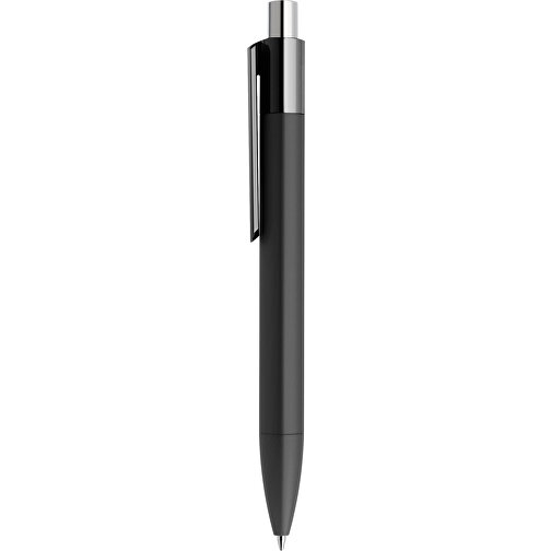 Prodir DS4 Soft Touch PRR Push Kugelschreiber , Prodir, schwarz-silber poliert, Kunststoff, 14,10cm x 1,40cm (Länge x Breite), Bild 2