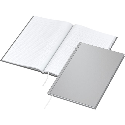 Notesbog Memo-Book A5 Bestseller, mat-sølv, digital silketryk, silketryk, Billede 2