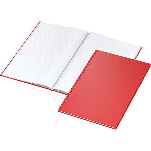 Cuaderno Memo-Book A4 Bestseller, rojo mate, serigrafía digital, Imagen 2