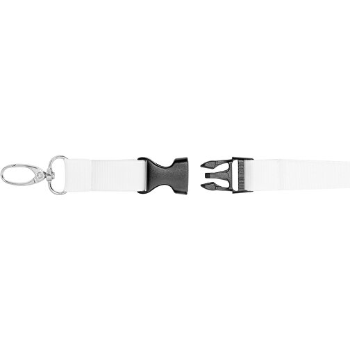 Schlüsselband Standard Oval , Promo Effects, weiss, Polyester, 105,00cm x 2,00cm (Länge x Breite), Bild 4