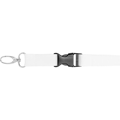 Schlüsselband Standard Oval , Promo Effects, weiß, Polyester, 105,00cm x 2,00cm (Länge x Breite), Bild 5