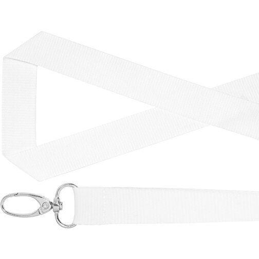 Schlüsselband Standard Oval , Promo Effects, weiß, Polyester, 92,00cm x 2,00cm (Länge x Breite), Bild 2
