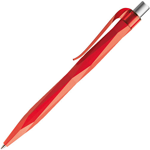 Prodir QS20 PRT Push Kugelschreiber , Prodir, rot / silber satiniert, Kunststoff/Metall, 14,10cm x 1,60cm (Länge x Breite), Bild 4
