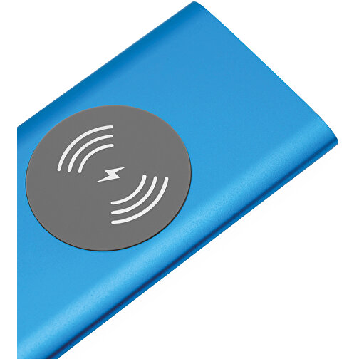 Powerbank WIRELESS POWER , blau, Aluminium / Silikon / Kunststoff, 12,20cm x 1,00cm x 7,00cm (Länge x Höhe x Breite), Bild 7