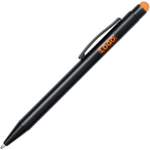 Alu-Kugelschreiber BLACK BEAUTY , orange, schwarz, Aluminium / Kunststoff, 14,00cm (Länge), Bild 2