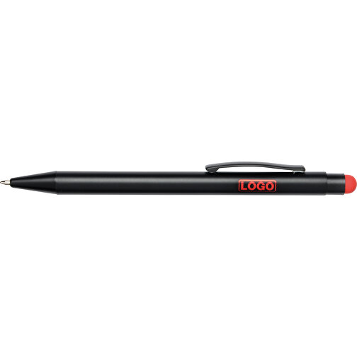 Alu-Kugelschreiber BLACK BEAUTY , rot, schwarz, Aluminium / Kunststoff, 14,00cm (Länge), Bild 3