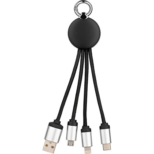 Multifunktions USB-Kabel Light Up , Promo Effects, schwarz, ABS/Metall, 16,50cm x 1,00cm x 5,00cm (Länge x Höhe x Breite), Bild 2