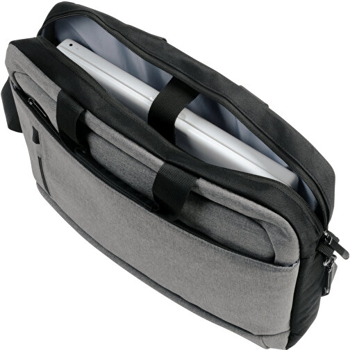 Laptoptasche YALE BAG , grau, schwarz, 300/600D Polyester, 41,00cm x 6,50cm x 31,00cm (Länge x Höhe x Breite), Bild 9