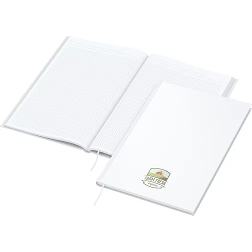 Carnet de notes Carnet de notes A4 Bestseller, blanc mat, sérigraphie numérique, Image 1
