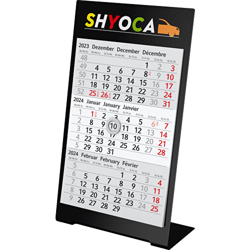 Desktop 3 Color bestselger bordkalender, svart, 2 år, sort, Bilde 1