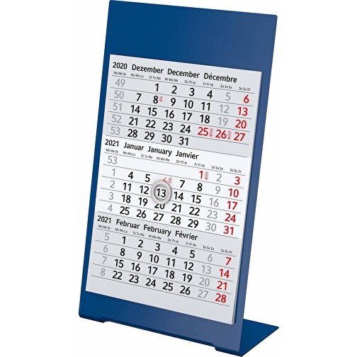 Tisch-Aufstellkalender Desktop 3 Color Bestseller, Blau, 1-Jahr , blau, Edelstahl, 23,00cm x 10,50cm (Länge x Breite), Bild 2