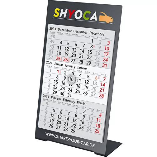 Desktop 3 Color Calendrier de bureau Bestseller, 1 an, anthracite, Image 1