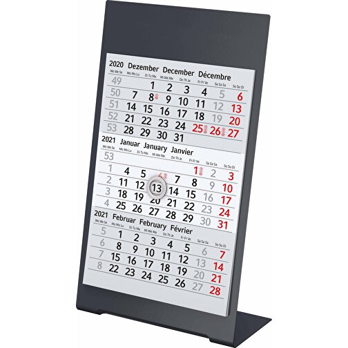 Kalendarz biurkowy Desktop 3 Color Bestseller, 1 rok, antracyt, Obraz 2