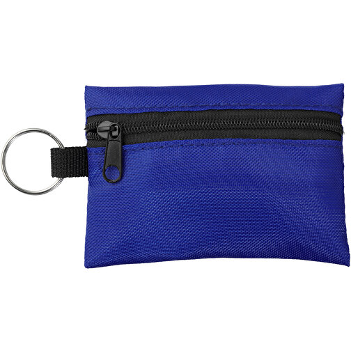 Valdemar 16-teilige Erste-Hilfe-Tasche Mit Schlüsselanhänger , royalblau, 420D Polyester, 9,50cm x 6,00cm x 2,50cm (Länge x Höhe x Breite), Bild 4