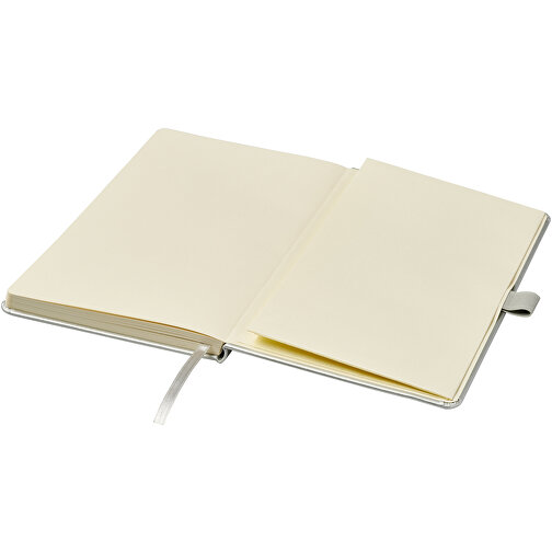 Nova A5 Gebundenes Notizbuch , silber, Lederimitat Papier, 21,50cm x 1,60cm x 14,20cm (Länge x Höhe x Breite), Bild 4