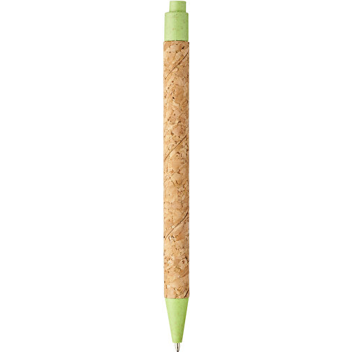 Midar Kugelschreiber Aus Kork Und Weizenstroh , Green Concept, natur / apfelgrün, Kork, Weizenstroh, Kunststoff, 14,00cm (Länge), Bild 6