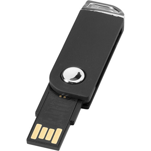 Swivel Rectangular USB-Stick , schwarz MB , 16 GB , Kunststoff MB , 5,40cm x 1,70cm x 0,70cm (Länge x Höhe x Breite), Bild 1