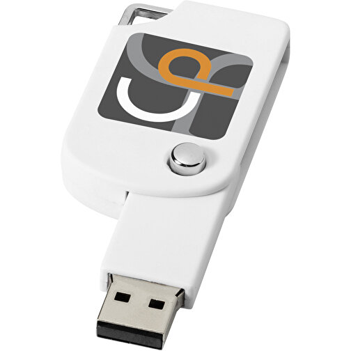 Swivel Square USB-Stick , weiss MB , 2 GB , Kunststoff MB , 5,00cm x 3,10cm x 1,00cm (Länge x Höhe x Breite), Bild 2