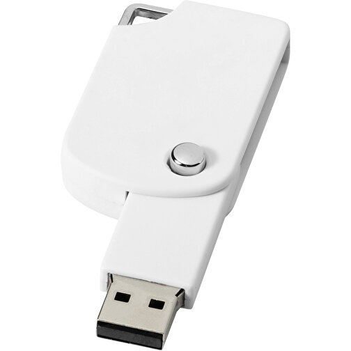 Swivel Square USB-Stick , weiss MB , 1 GB , Kunststoff MB , 5,00cm x 3,10cm x 1,00cm (Länge x Höhe x Breite), Bild 1