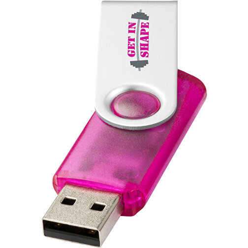 Rotate Transculent USB-Stick , rosa MB , 32 GB , Kunststoff, Aluminium MB , 5,80cm x 1,90cm x 1,00cm (Länge x Höhe x Breite), Bild 2