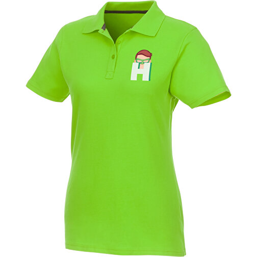 Helios Poloshirt Für Damen , apfelgrün, Piqué Strick 100% BCI Baumwolle, 180 g/m2, L, , Bild 2