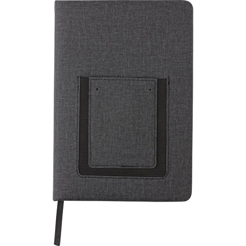 Deluxe A5 Notizbuch Mit Telefontasche, Schwarz , schwarz, Papier, 21,00cm x 2,00cm (Länge x Höhe), Bild 2