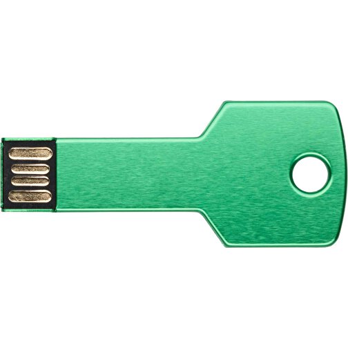 USB-Stick Schlüssel 2.0 64GB , Promo Effects MB , grün MB , 65 GB , Metall MB , 3 - 10 MB/s MB , 5,70cm x 2,40cm (Länge x Breite), Bild 1