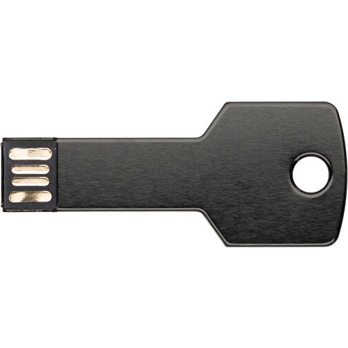 USB-Stick Schlüssel 2.0 64GB , Promo Effects MB , schwarz MB , 65 GB , Metall MB , 3 - 10 MB/s MB , 5,70cm x 2,40cm (Länge x Breite), Bild 1