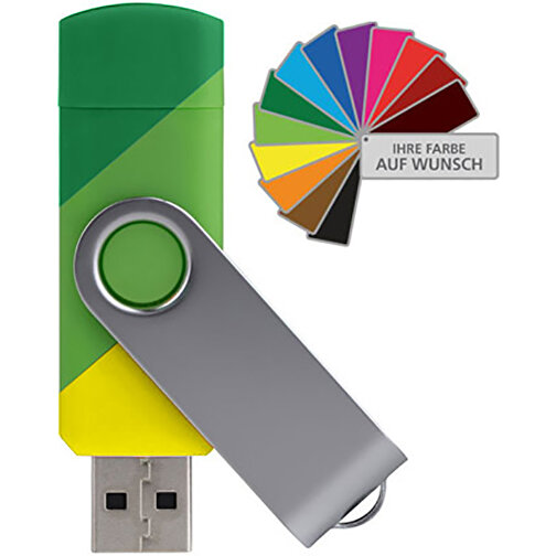 USB-Stick Smart Swing 64 GB , Promo Effects MB , frei wählbar MB , 65 GB , Kunststoff, Metal MB , 3 - 10 MB/s MB , 7,00cm x 1,00cm x 1,90cm (Länge x Höhe x Breite), Bild 1