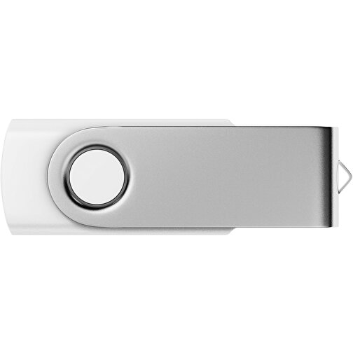 USB-Stick SWING Color 2.0 64 GB , Promo Effects MB , weiß / silber MB , 65 GB , Kunststoff, Metall MB , 5,80cm x 1,09cm x 1,90cm (Länge x Höhe x Breite), Bild 2