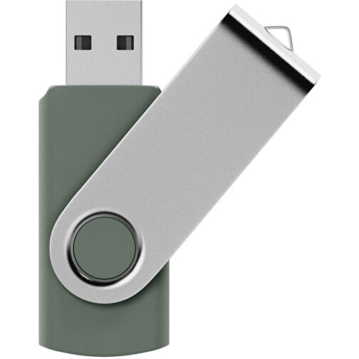 USB-Stick SWING 2.0 64 GB , Promo Effects MB , grau MB , 65 GB , Kunststoff, Metall MB , 3 - 10 MB/s MB , 5,80cm x 1,09cm x 1,90cm (Länge x Höhe x Breite), Bild 1