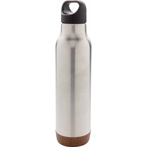 Auslaufsichere Vakuum-Flasche Mit Kork, Silber , silber, Edelstahl, 29,00cm (Höhe), Bild 1