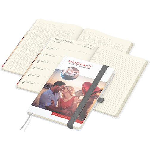 Kalendarz ksiazkowy Match-Hybrid A5 Cream Bestseller, polysk, srebrno-szary, Obraz 1