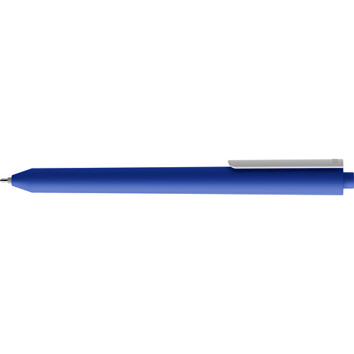 Pigra P03 Soft Touch Push Kugelschreiber , dunkelblau / weiß, ABS-Kunststoff, 14,00cm x 1,30cm (Länge x Breite), Bild 5