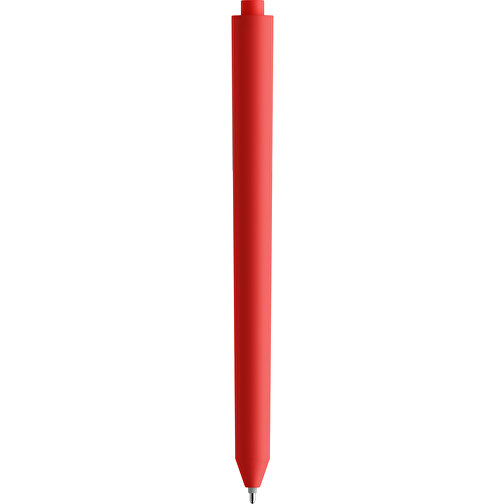 Pigra P03 Soft Touch Push Kugelschreiber , rot / weiss, ABS-Kunststoff, 14,00cm x 1,30cm (Länge x Breite), Bild 2