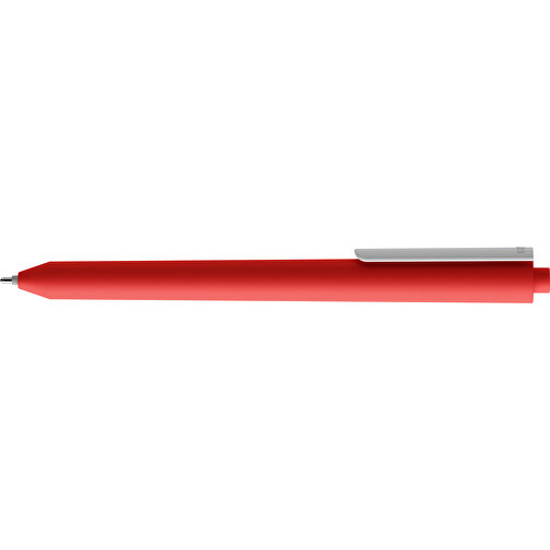 Pigra P03 Soft Touch Push Kugelschreiber , rot / weiss, ABS-Kunststoff, 14,00cm x 1,30cm (Länge x Breite), Bild 5