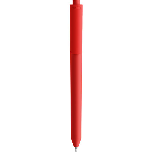 Pigra P03 Soft Touch Push Kugelschreiber , rot, ABS-Kunststoff, 14,00cm x 1,30cm (Länge x Breite), Bild 3