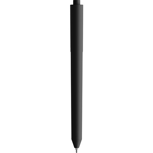 Pigra P03 Soft Touch Push Kugelschreiber , schwarz, ABS-Kunststoff, 14,00cm x 1,30cm (Länge x Breite), Bild 2