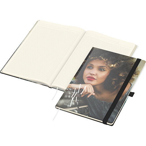 Notesbog Match-Book Cream A4 Bestseller, blank, sort, Billede 1