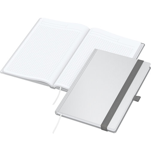 Carnet de notes Match-Book Blanc A5 Bestseller, mat, gris argenté, Image 2