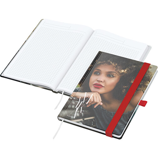 Carnet de notes Match-Book Blanc A5 Bestseller, mat, rouge, Image 1