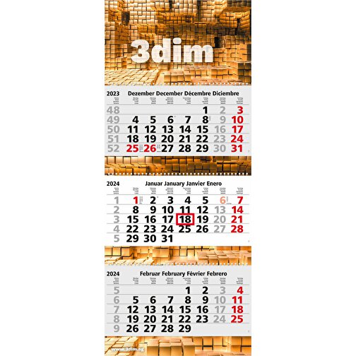 3-Monats-Kalender Maxi Wire-O 3 Bestseller , hellgrau, rot, 81,00cm x 33,50cm (Länge x Breite), Bild 1