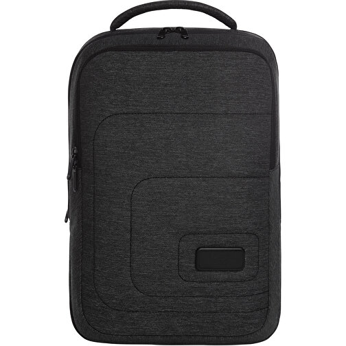 Notebook-Rucksack FRAME , Halfar, schwarz-grau meliert, Polyester 900d melange, 12,00cm x 46,00cm x 33,00cm (Länge x Höhe x Breite), Bild 1