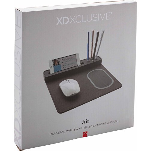 Air Mousepad Mit 5W Wireless Charger Und USB, Schwarz , schwarz, Polyester, 27,00cm x 3,00cm (Länge x Höhe), Bild 8