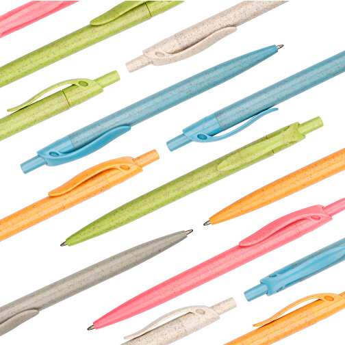Kugelschreiber Sao Paulo , Promo Effects, grün, Weizenstroh, Kunststoff, 13,90cm (Länge), Bild 9