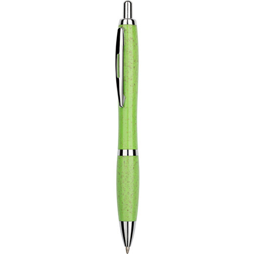 Kugelschreiber Shanghai , Promo Effects, grün, Weizenstroh, Kunststoff, Metall, 14,00cm (Länge), Bild 1