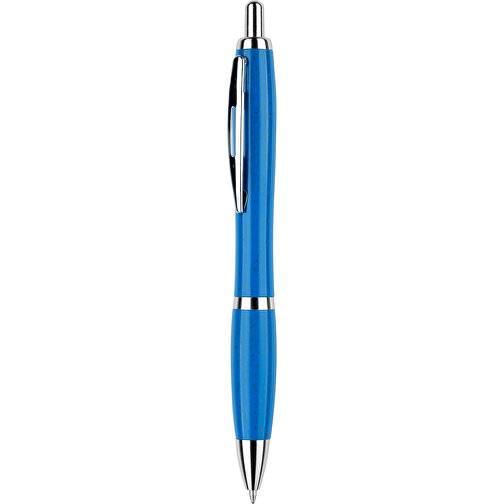 Kugelschreiber Shanghai , Promo Effects, blau, Weizenstroh, Kunststoff, Metall, 14,00cm (Länge), Bild 1