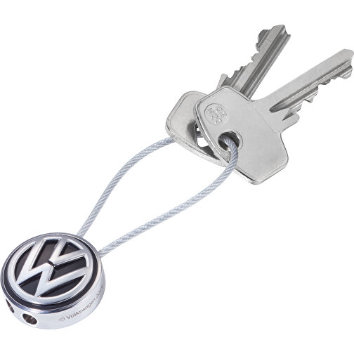 TROIKA Schlüsselanhänger VW LOOP VOLKSWAGEN (schwarz, silberfarben,  Emaille, Metallguss, 35g) als Werbeartikel Auf